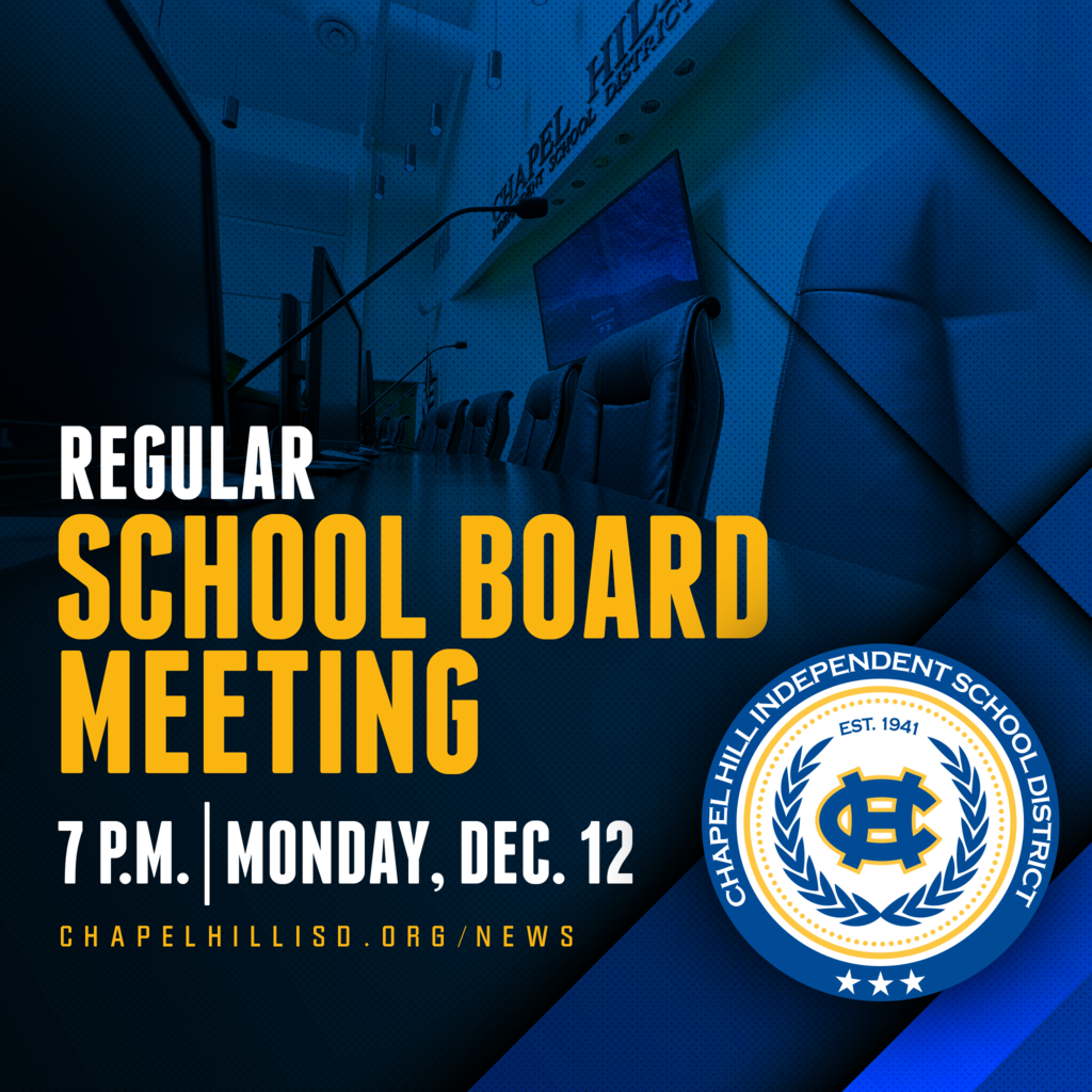 Regular School Board Meeting on Monday, December 12, 2022