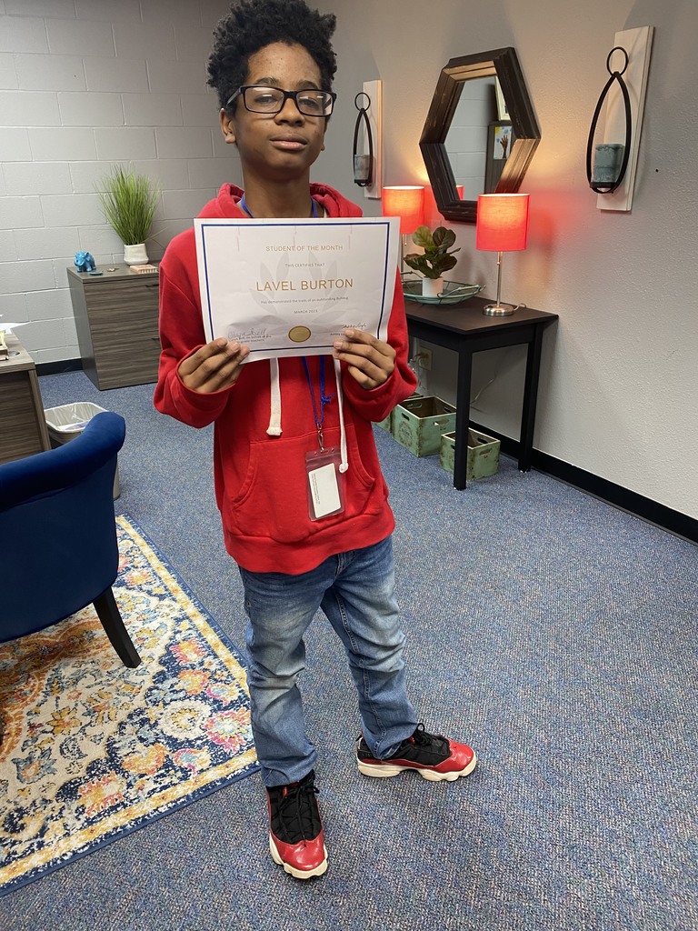 8th Grade student of the month